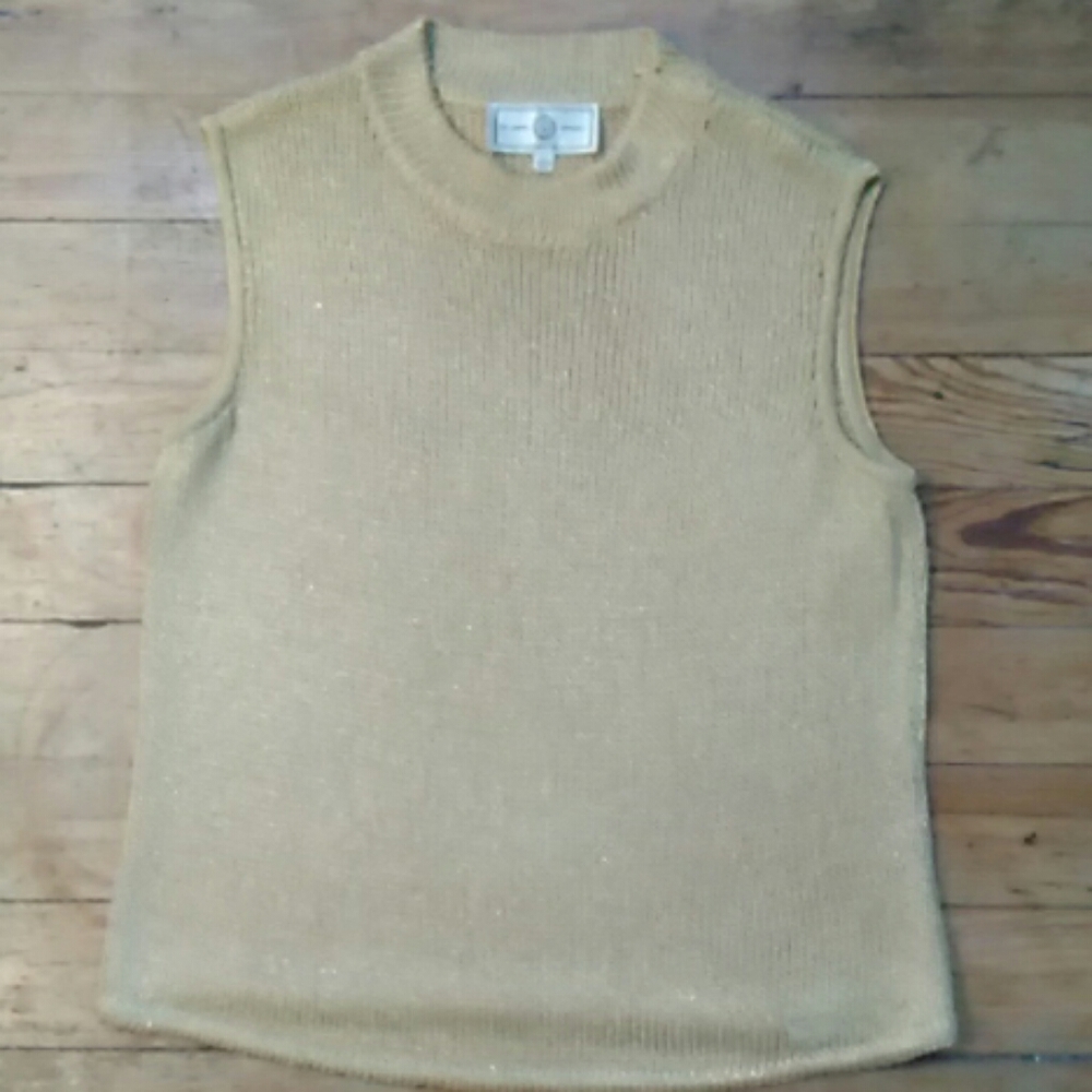 Pre-owned St. John Gold Knit Sport Sweater Top